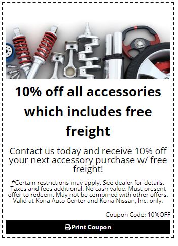 10% off all accessories which include free freight